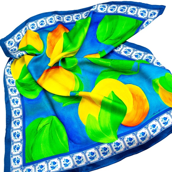Sun-kissed Citrus Silk Scarf - Picture 4 of 6